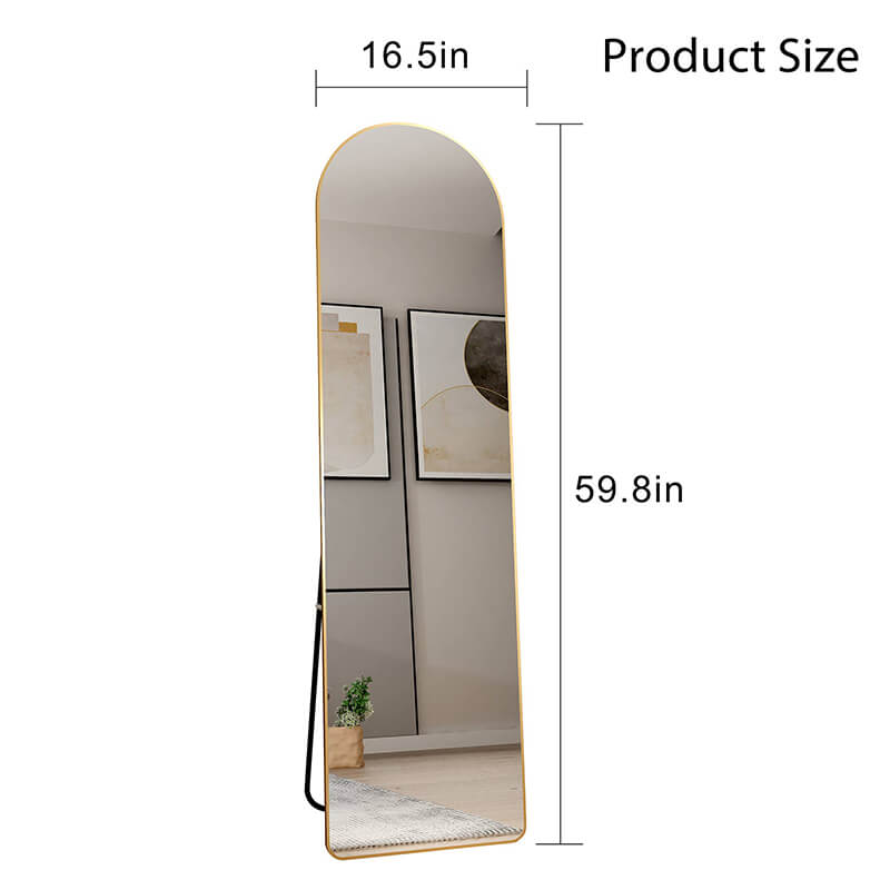 A dimension Image of the 60" First Generation Arched Full-Length Mirror