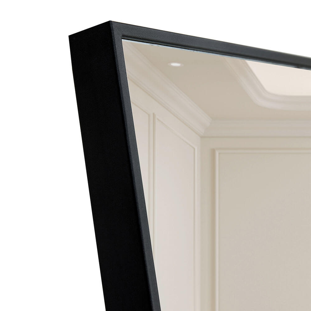 60"L Third Generation Black Solid Wood Frame Large Full-length Decorative Floor Mirror