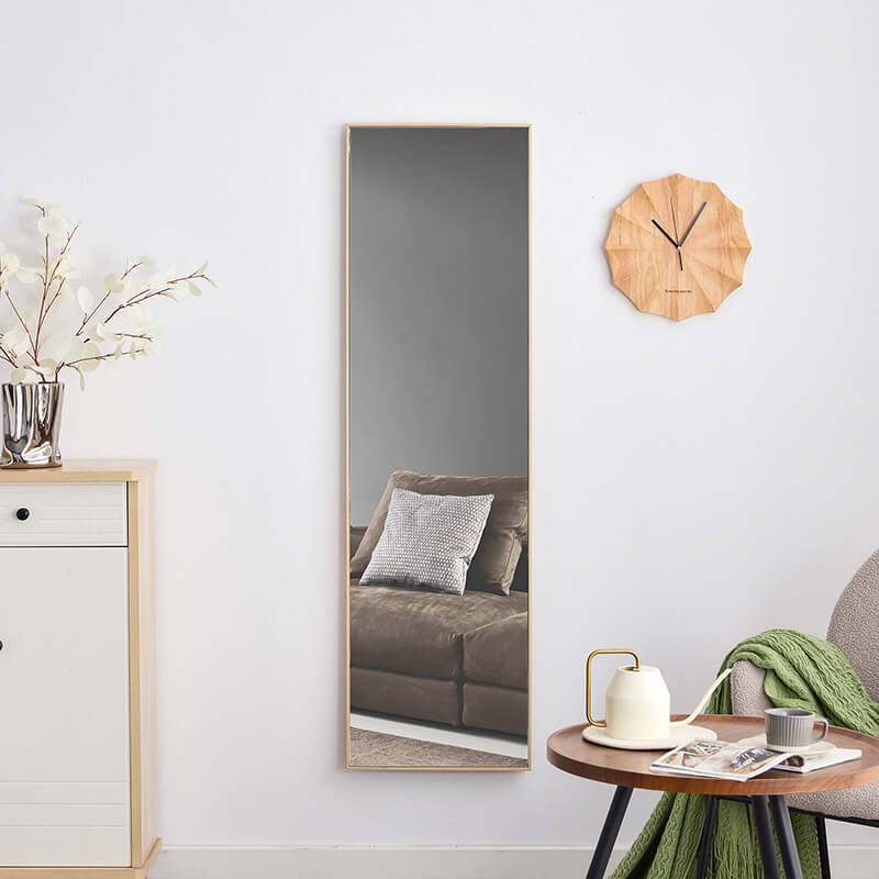 60" Third Generation Light Oak Solid Wood Frame Large Full-length Decorative Floor Mirror