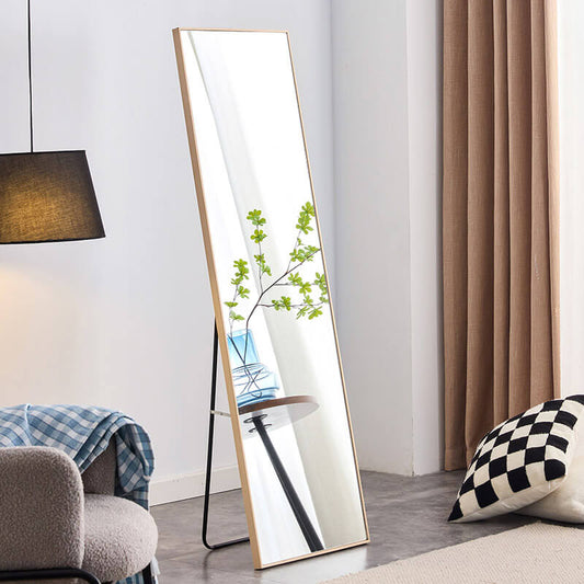 60" Third Generation Light Oak Solid Wood Frame Large Full-length Decorative Floor Mirror