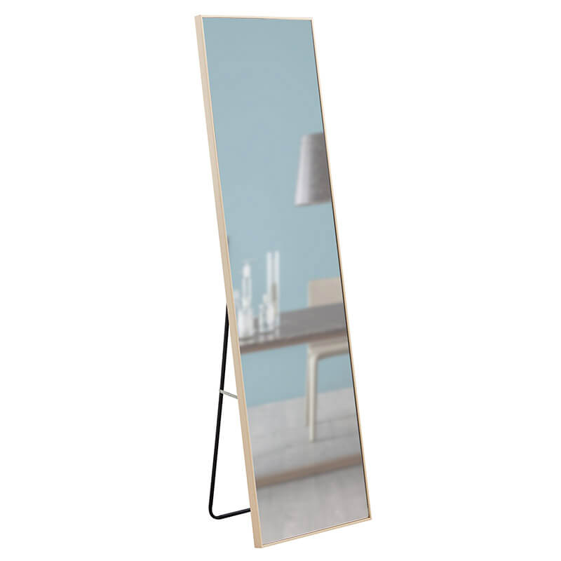 60" Third Generation Light Oak Solid Wood Frame Large Full-length Decorative Floor Mirror