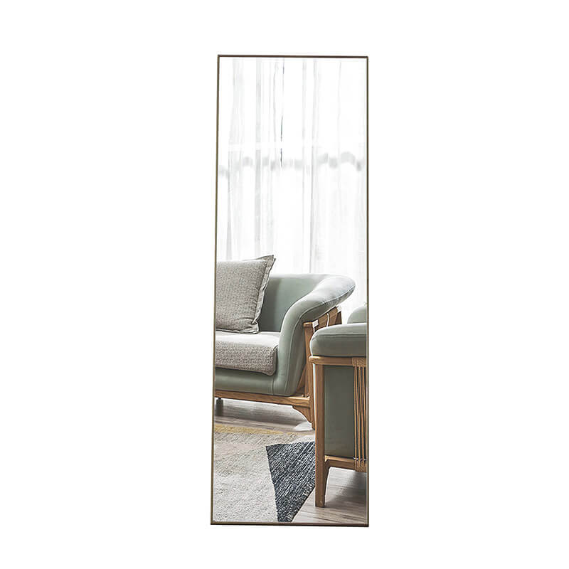 60" Third generation Rectangle Freestanding and Wall-Mount Floor Mirror with Grey Solid Wood Frame