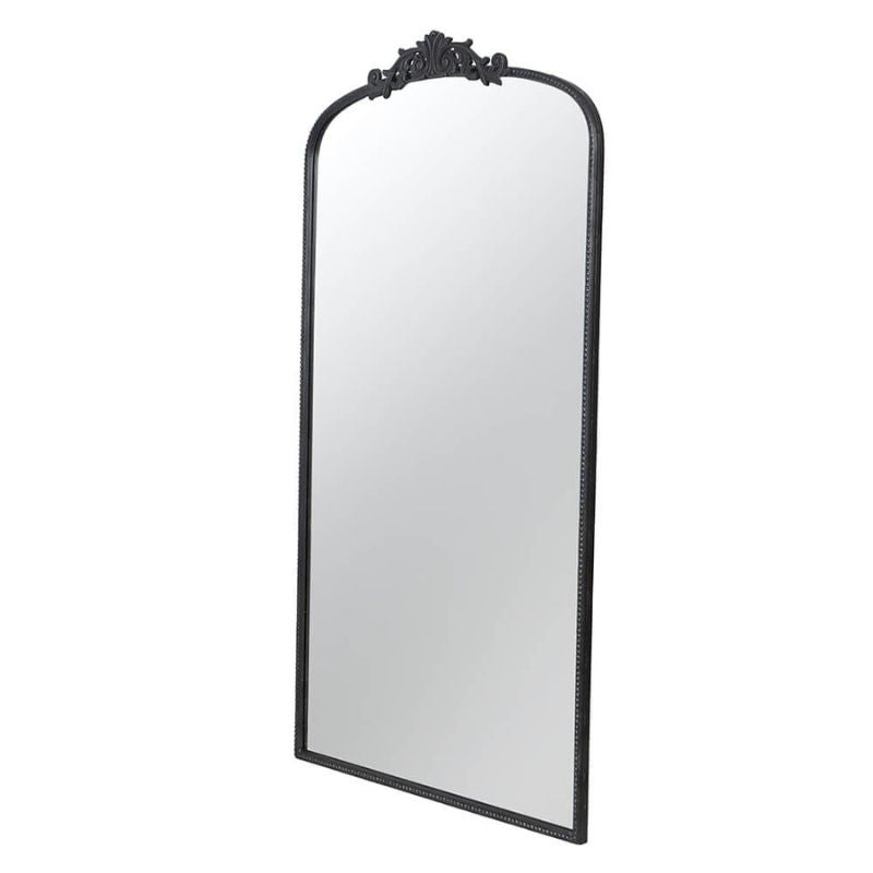 60" x 36" Black Arched Rectangular Frame Full Length Floor Mirror