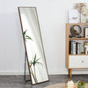 63" Brown Solid Wood Frame Large Rectangle Full-Length Freestanding Floor Mirror