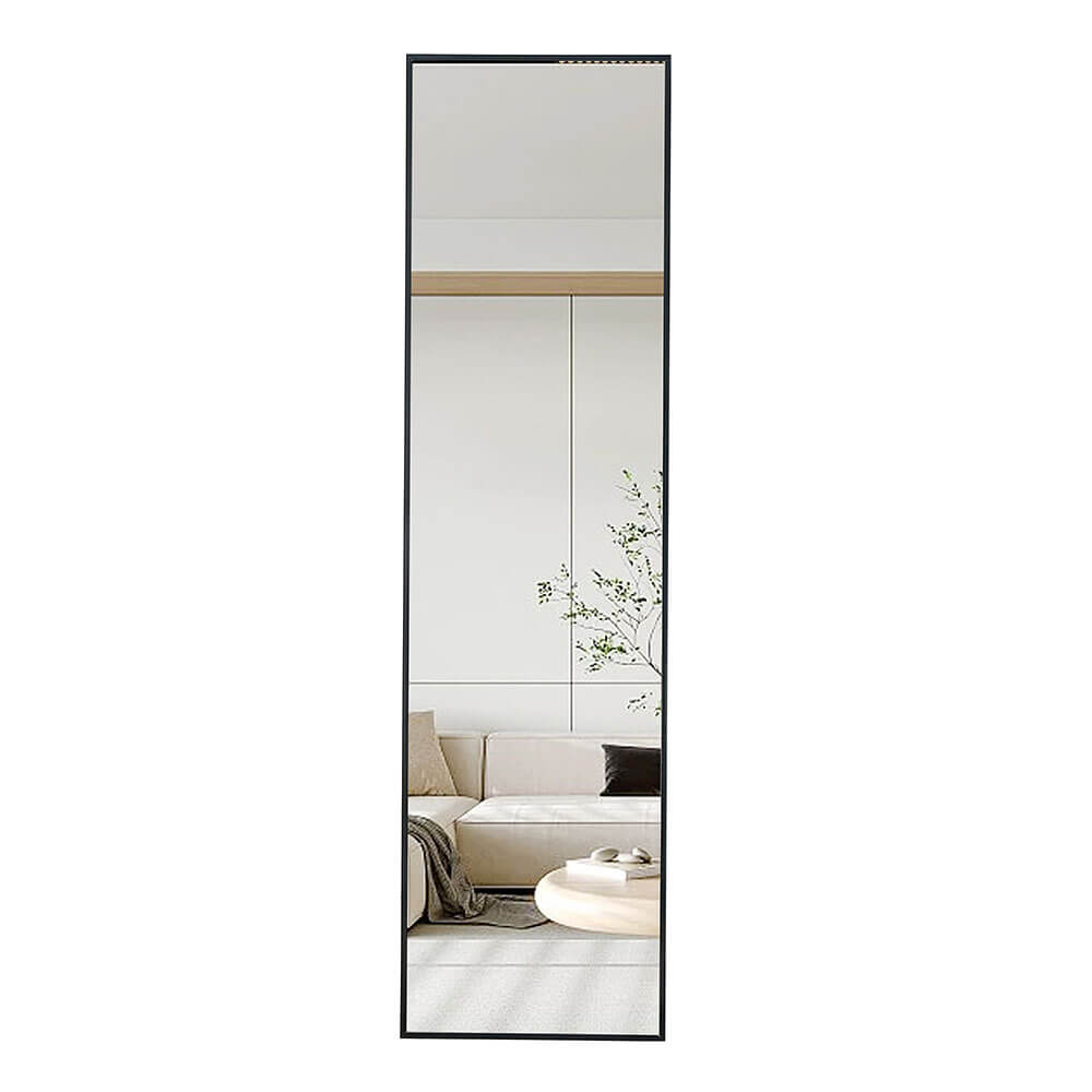 65"L Black Large Rectangle Aluminium Alloy Metal Frame Full-length Freestanding Floor Mirror