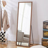 65" Third Generation Thickened Border Brown Solid Wood Frame Large Full-length Decorative Floor Mirror