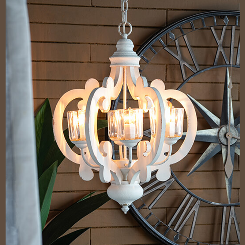 20.5" Cream 6-Light Farmhouse Pendant Light