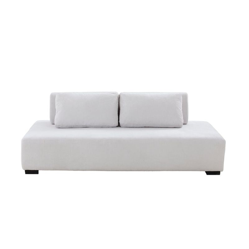 85" Minimalist Modular Beige 3-seater Sofa with Non-slip Back Cushions