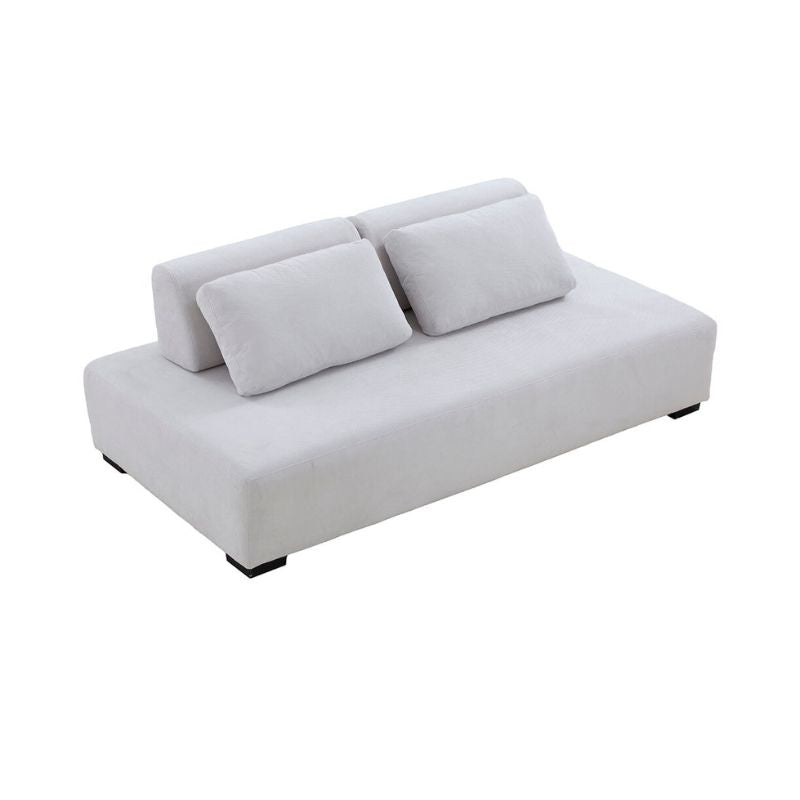 85" Minimalist Modular Beige 3-seater Sofa with Non-slip Back Cushions