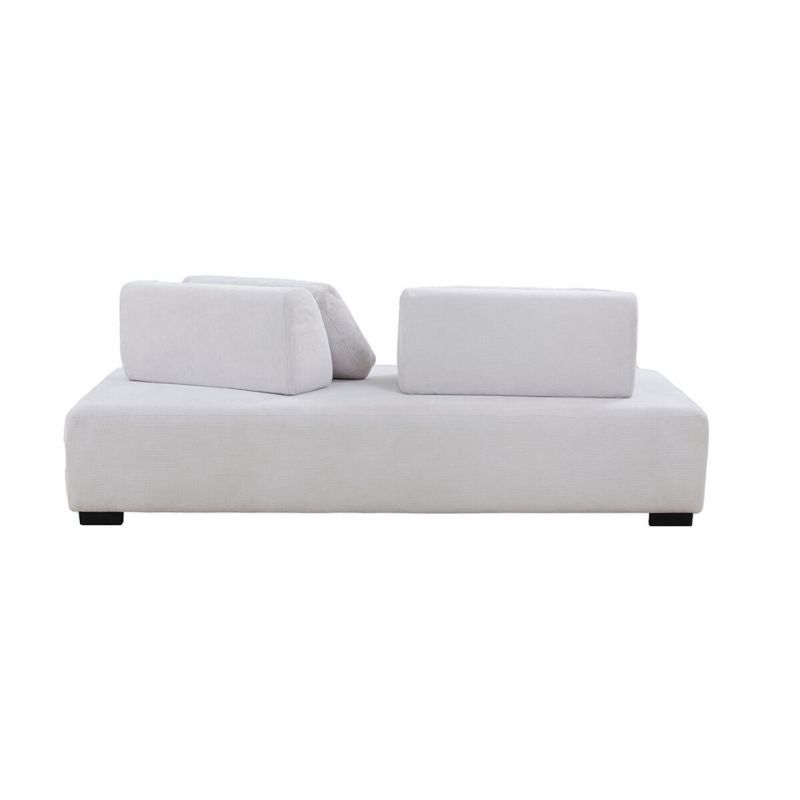 85" Minimalist Modular Beige 3-seater Sofa with Non-slip Back Cushions