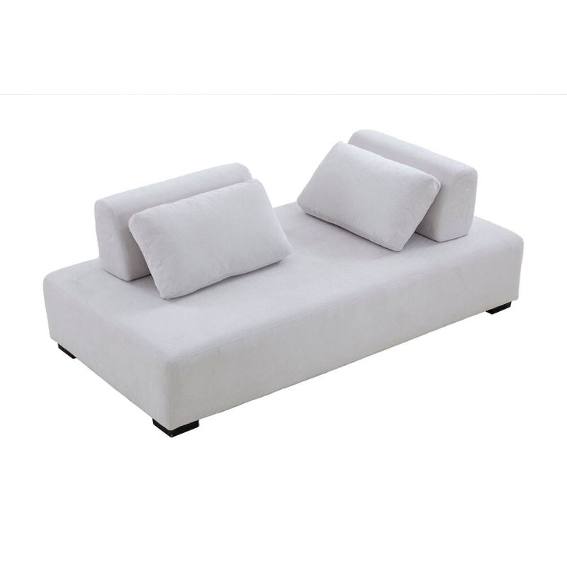 85" Minimalist Modular Beige 3-seater Sofa with Non-slip Back Cushions