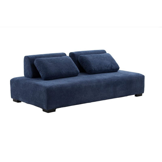 85 Minimalist Modular Blue 3-seater Sofa with Non-slip Back Cushions