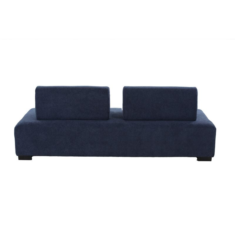 85 Minimalist Modular Blue 3-seater Sofa with Non-slip Back Cushions