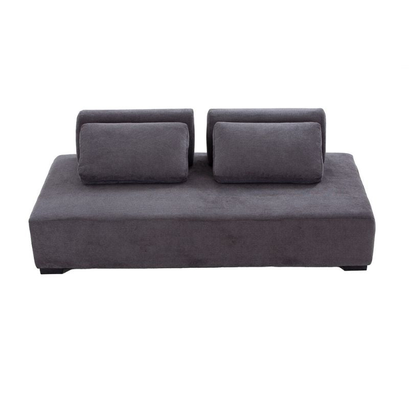 85 Minimalist Modular Grey 3-seater Sofa with Non-slip Back Cushions