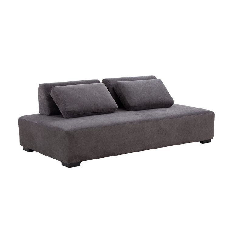 85 Minimalist Modular Grey 3-seater Sofa with Non-slip Back Cushions