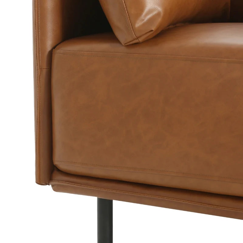 Brown leather lounge chair highlighting plush cushioning