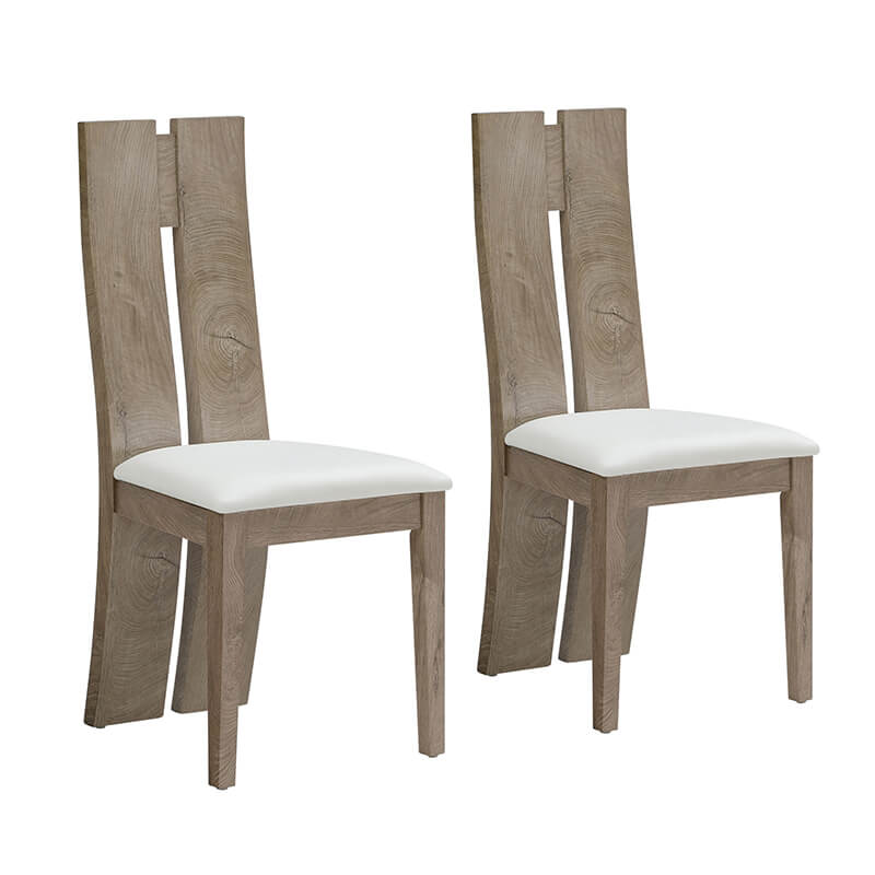 Front view of dining chair set of two