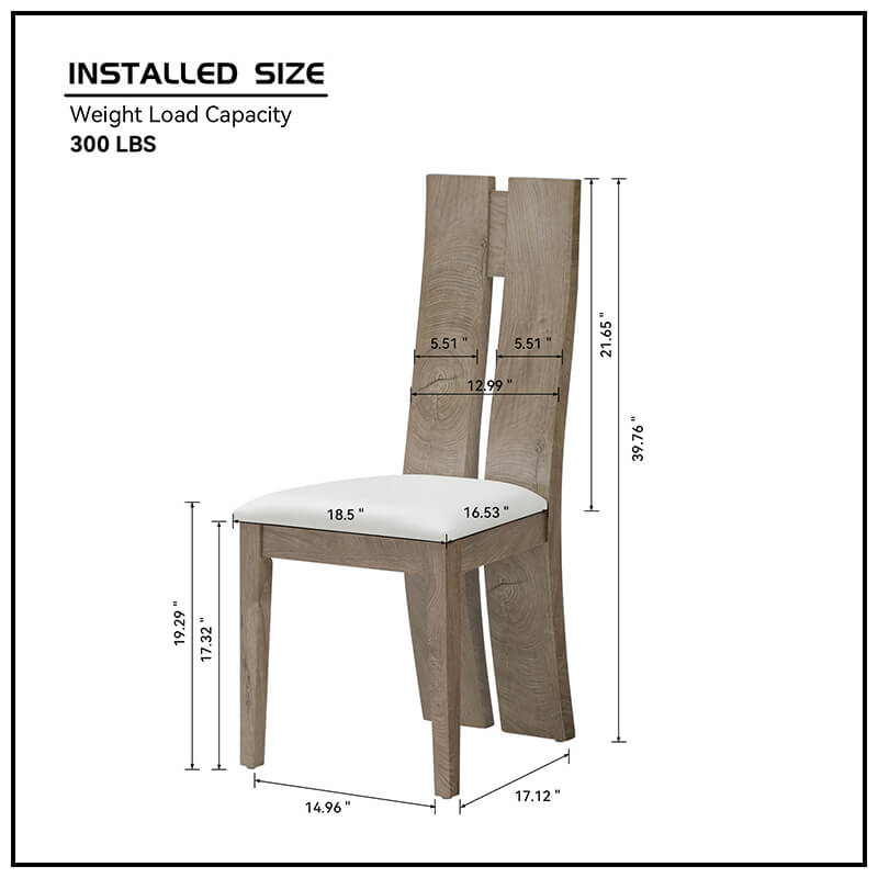 Dimension of wood dining chair