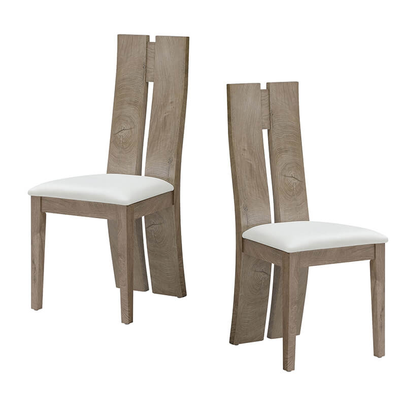 Front view of dining chair set of two