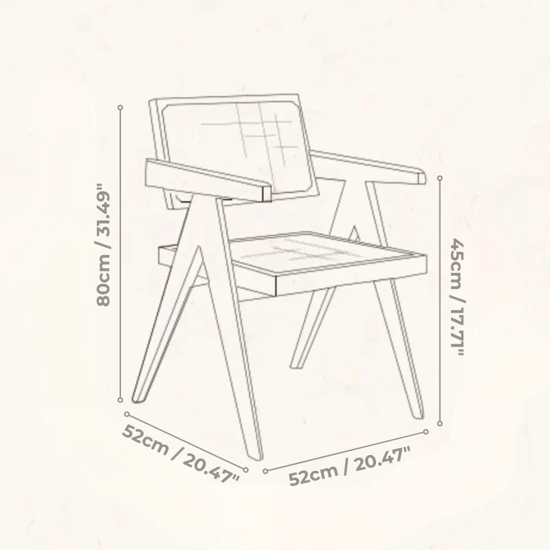 A Rattan Dining Chair with Cushion Dimensions