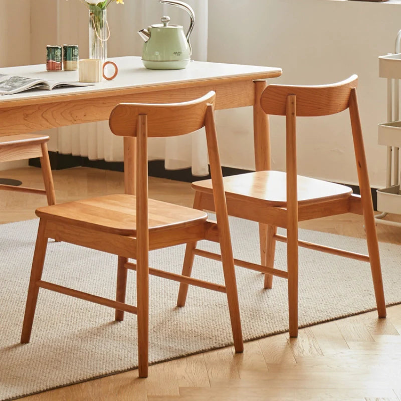 A Wood Dining Chair Set of two in Dining Room Setting - CharmyDecor