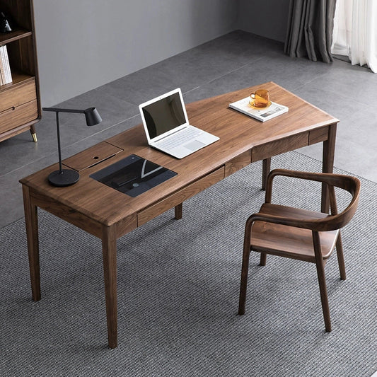 Curved Corner Desk with Drawers in a Stunning office space