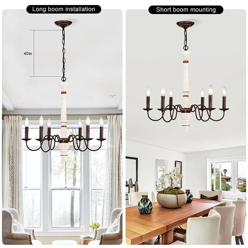 Long and Short Boom options of  Dining Room Chandelier 