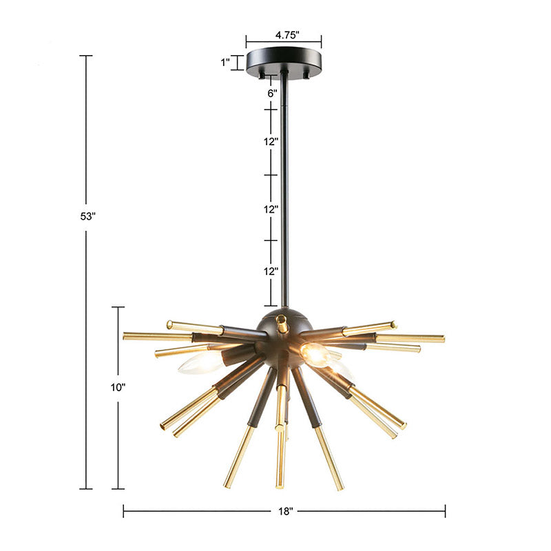 dimensions of a gold dining room chandelier 