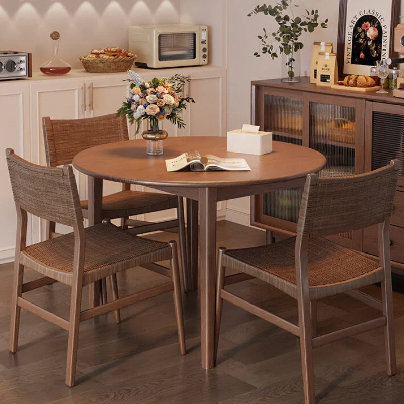 A Solid Wood Extendable Dining Table in a Dining Room Setting