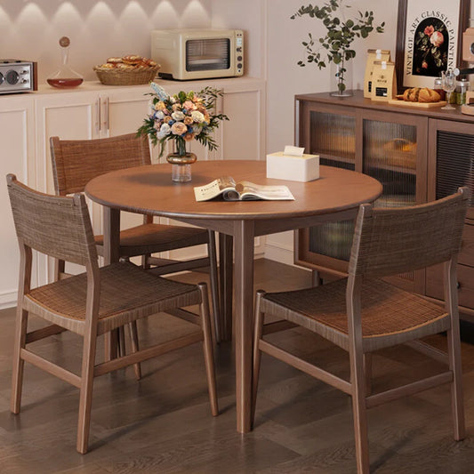 A Solid Wood Extendable Dining Table in a Dining Room Setting