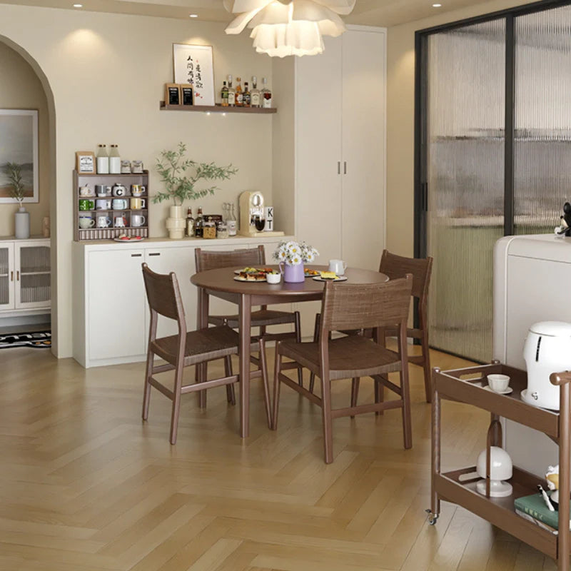 an extendable wooden dining table in a Modern Dining Space 