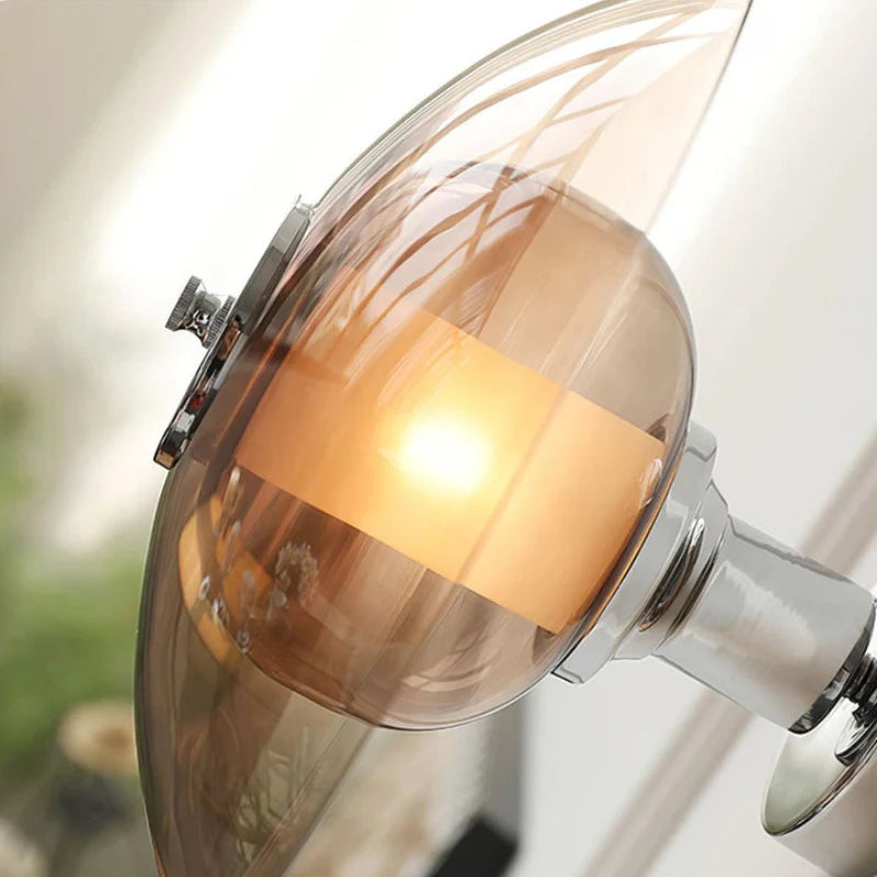 close-up view of a plug in wall light 