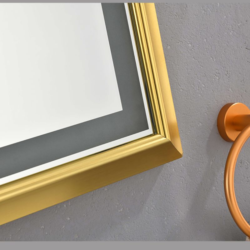 Gold Framed Anti-Fog LED Bathroom MirrorGold Framed Anti-Fog LED Bathroom Mirror