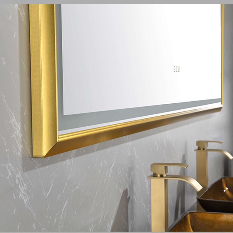 Gold Framed Anti-Fog LED Bathroom Mirror