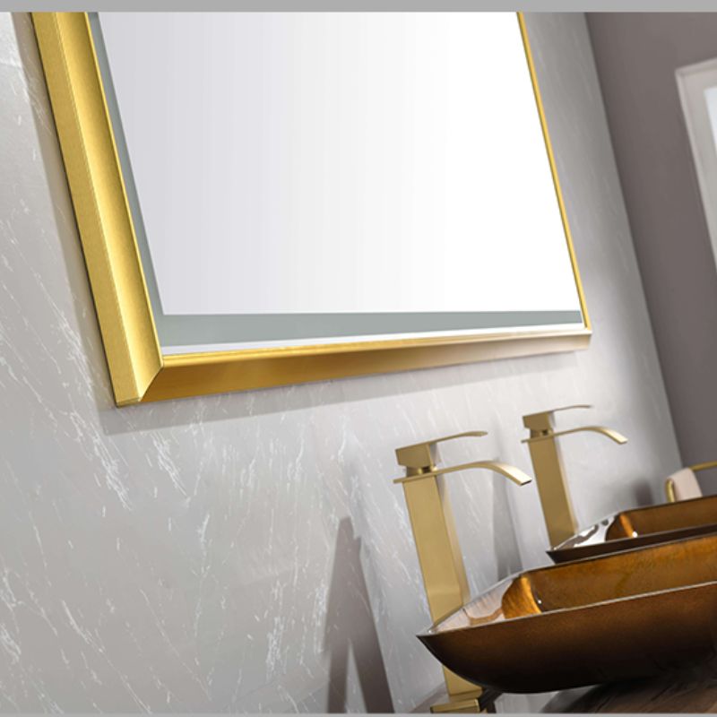 Gold Framed Anti-Fog LED Bathroom Mirror