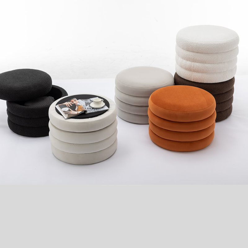 Round Storage Ottoman