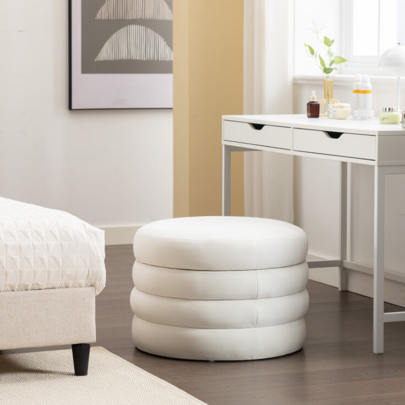 Round Storage Ottoman