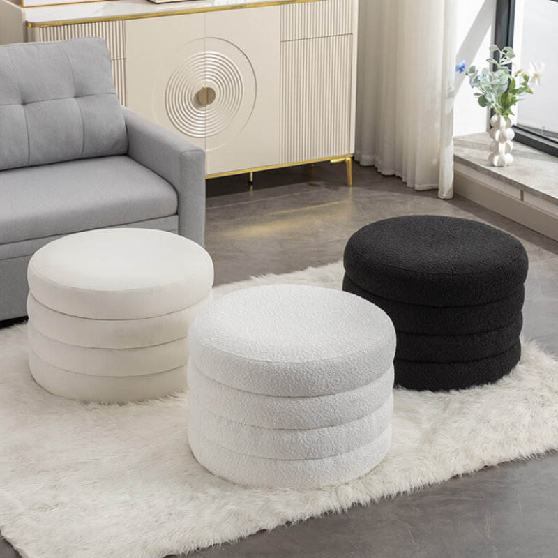 Round Storage Ottoman