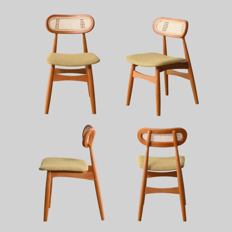 Rattan Dining Chairs with Cushions in Different Angles