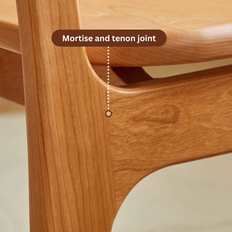 Mortise and Tenon Joinery of Rattan and Wood Dining Chair  