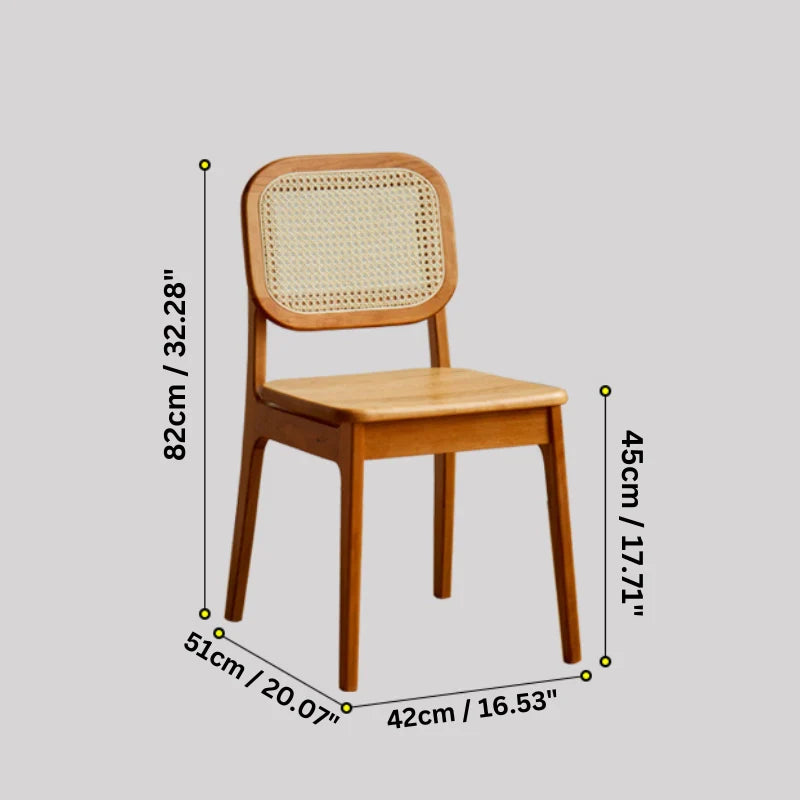 Dimension of the Japandi Dining Chair 