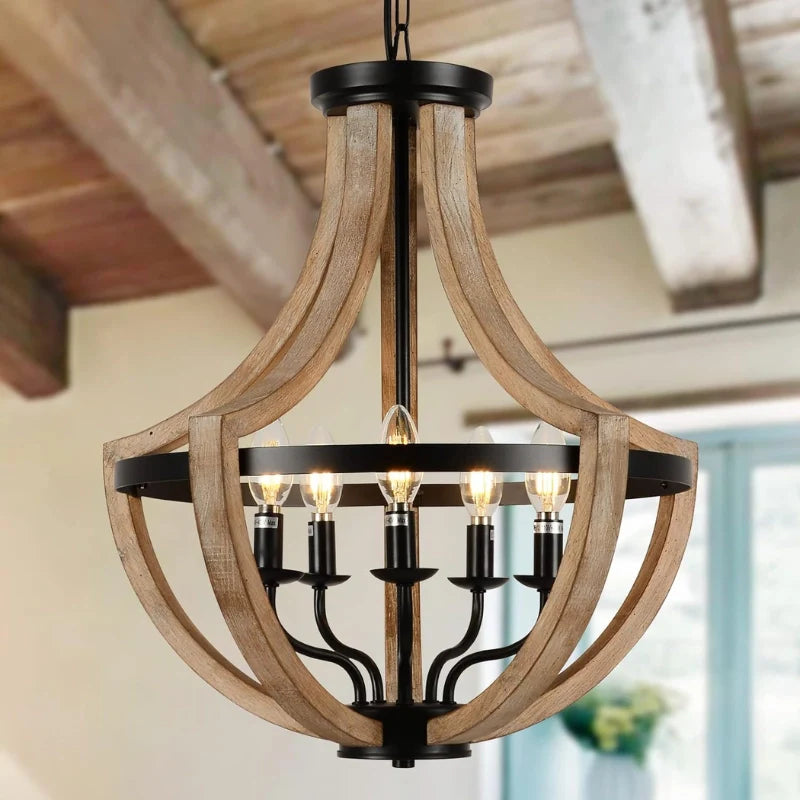 Wood and metal Farmhouse Kitchen pendant light