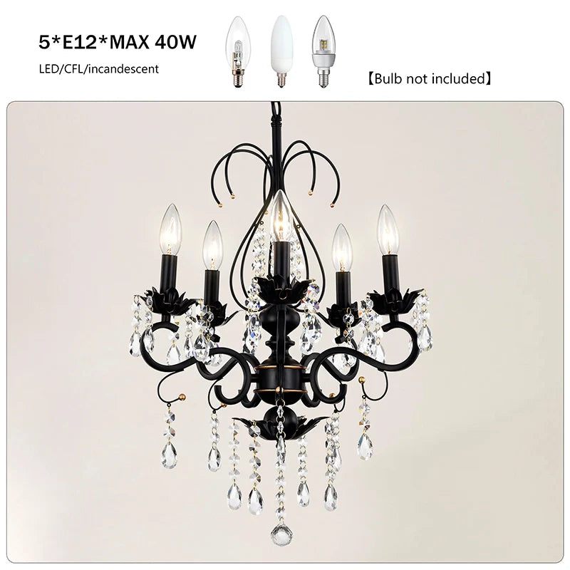 E12 Bulbs of Crystal glass Kitchen Pendant Light