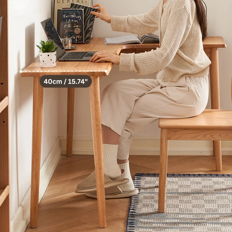 Table top Depth of L-shaped Wood Desk