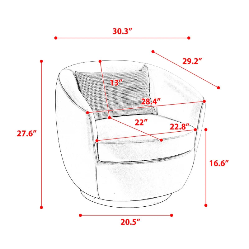 Dimension of leather accent chair with swivel base