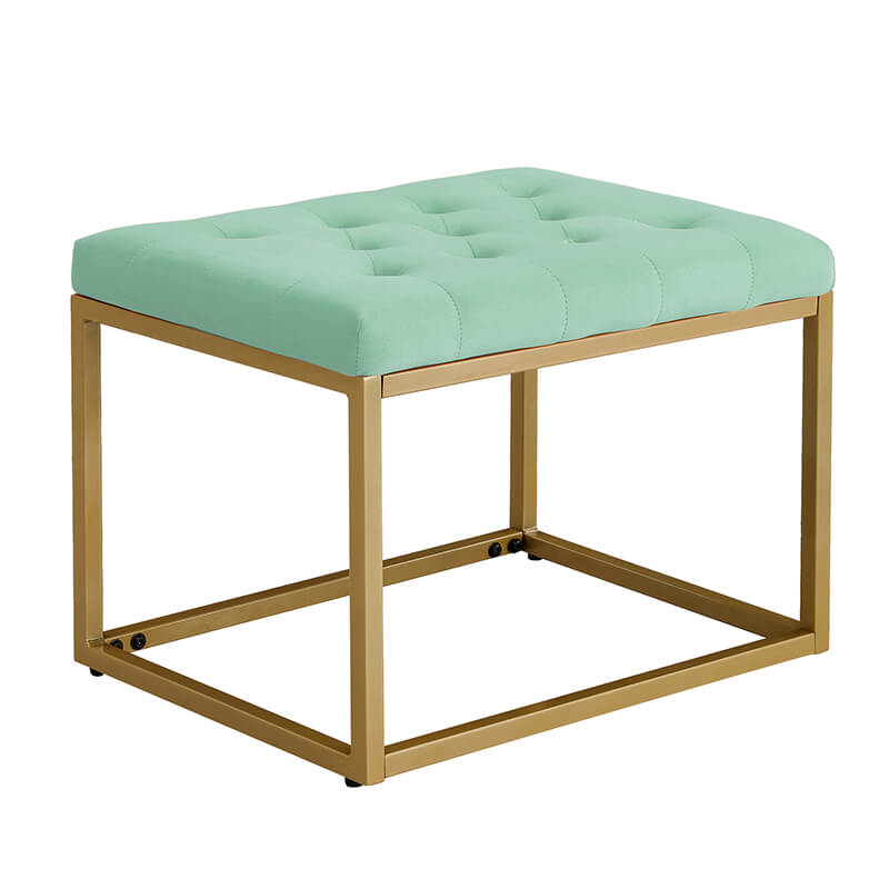 21" Light Green Velvet Shoe Vanity Changing Stool