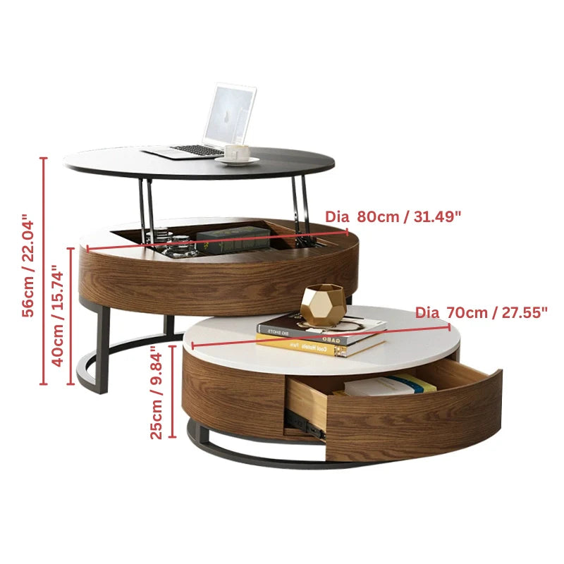 dimensions of a wood lift top coffee table