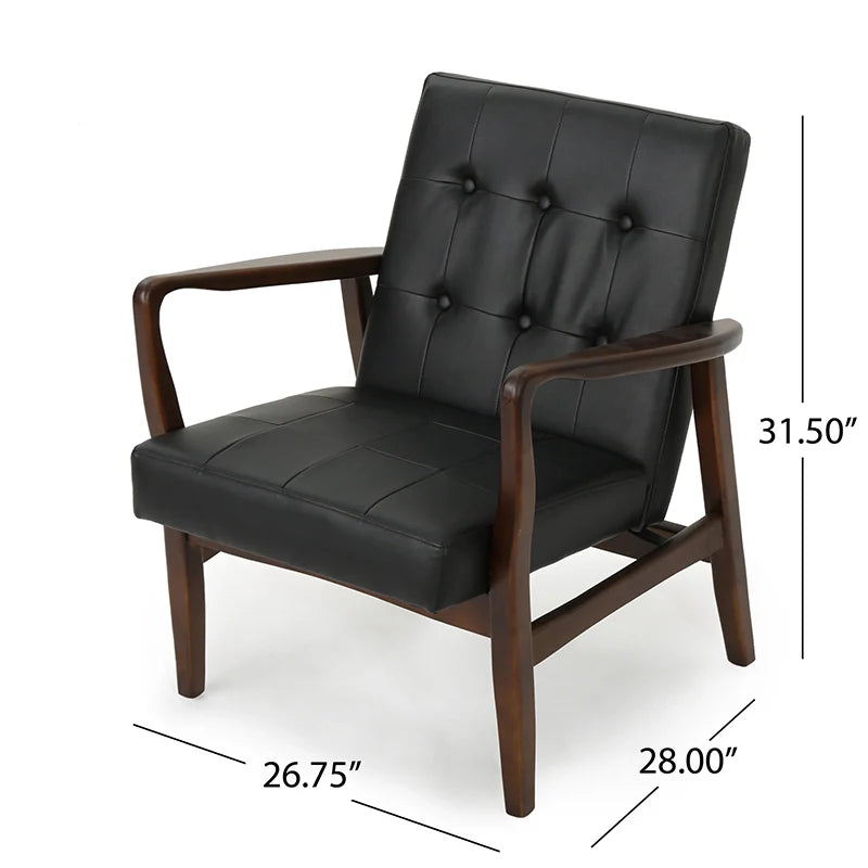 dimensions of an accent leather chair