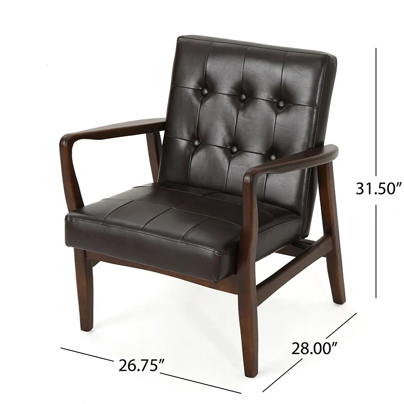 dimensions of an accent leather chair