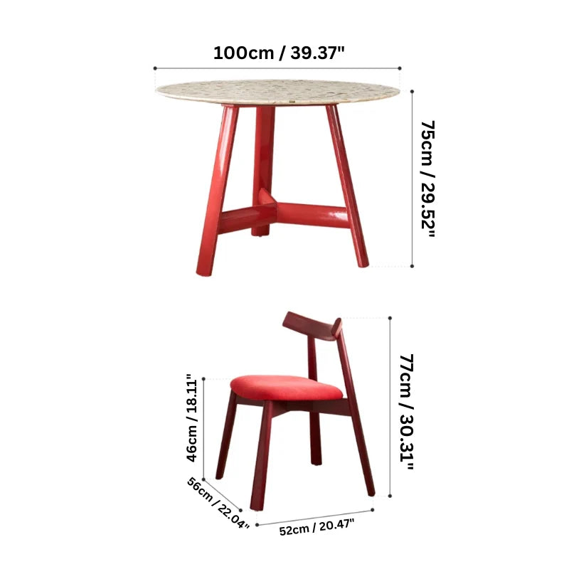 a wood dining table and chair dimensions